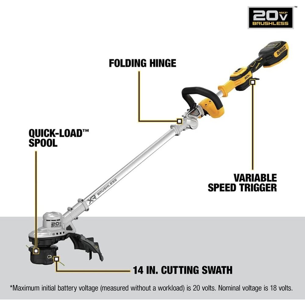 20V MAX* XR String Trimmer, 14-Inch, Tool Only DCST922B - Picture 6 of 8